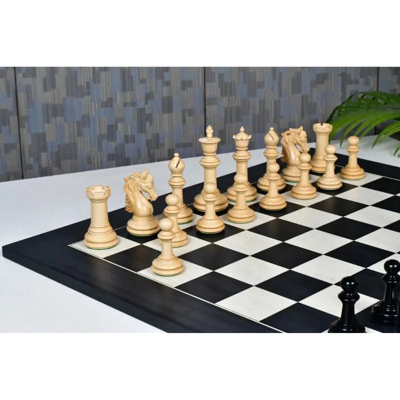 Chess Bazaar French Warrior Luxury Chess Pieces (Ebony/Boxwood) With 60cm Black Anigre & Maple Chess Board