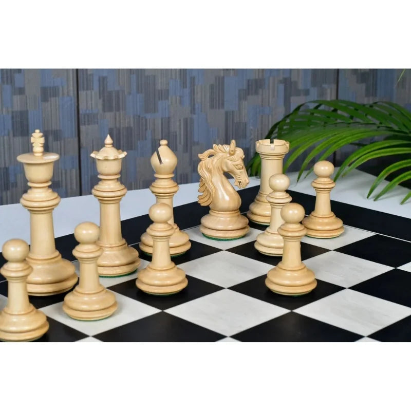 Chess Bazaar French Warrior Luxury Chess Pieces (Ebony/Boxwood) With 60cm Black Anigre & Maple Chess Board