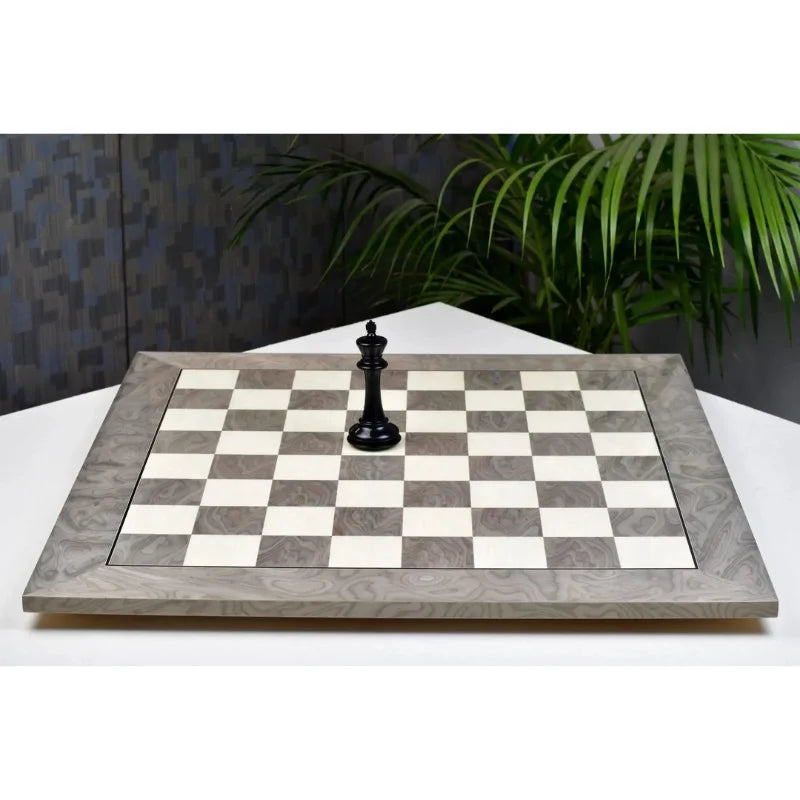 Chess Bazaar Grey Ash Burl & White Erable Deluxe 55cm Chess Board