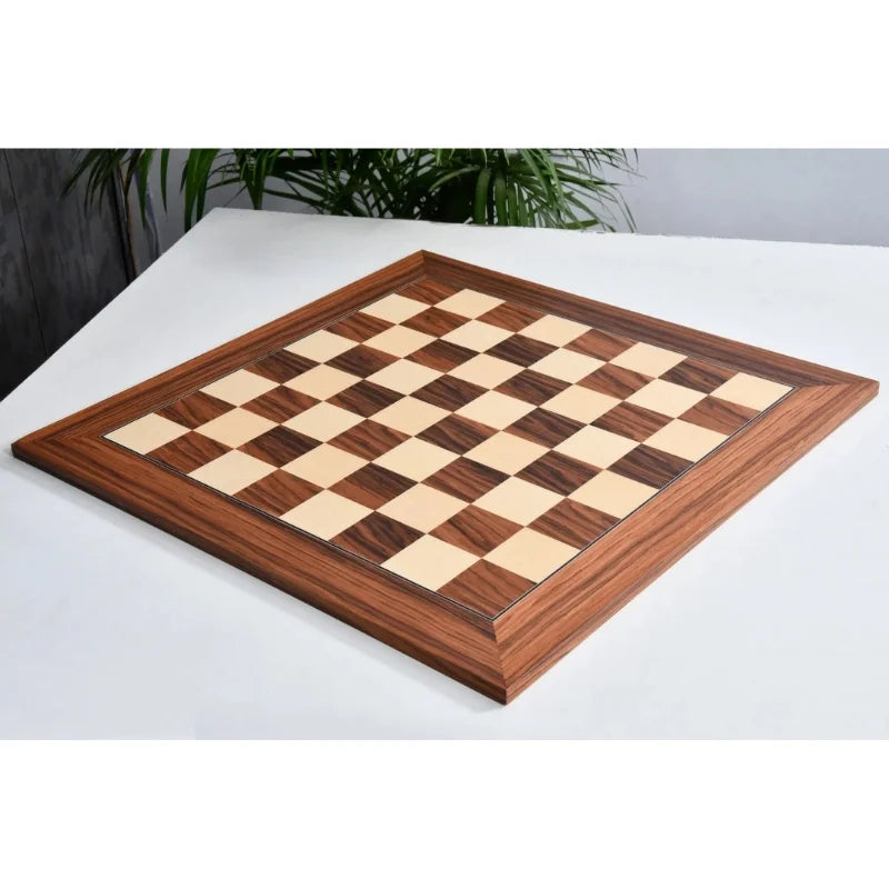 Chess Bazaar Imperial Collector Series Chess Pieces V2 (Bud Rosewood/Boxwood) With 55cm Santos Palisander & Sycamore Chess Board