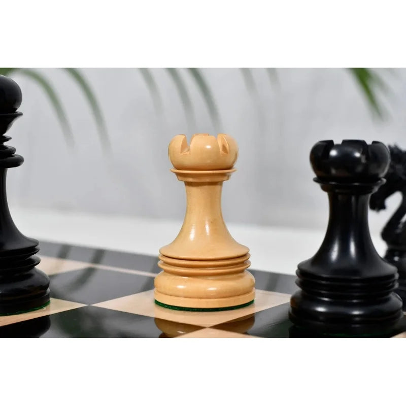 Chess Bazaar Indian Chetak II Staunton Chess Pieces (Ebony/Boxwood) With 58cm Ebony & Maple Chess Board