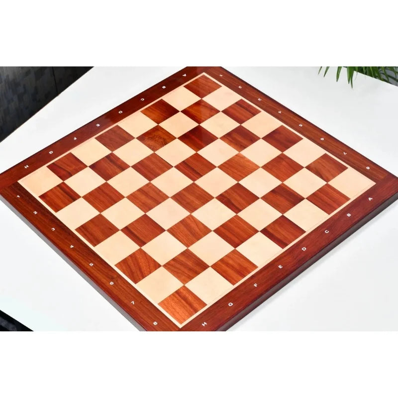 Chess Bazaar Mustang Series Chess Pieces (Bud Rosewood/Boxwood) With 58cm Bud Rosewood & Boxwood Notation Chess Board