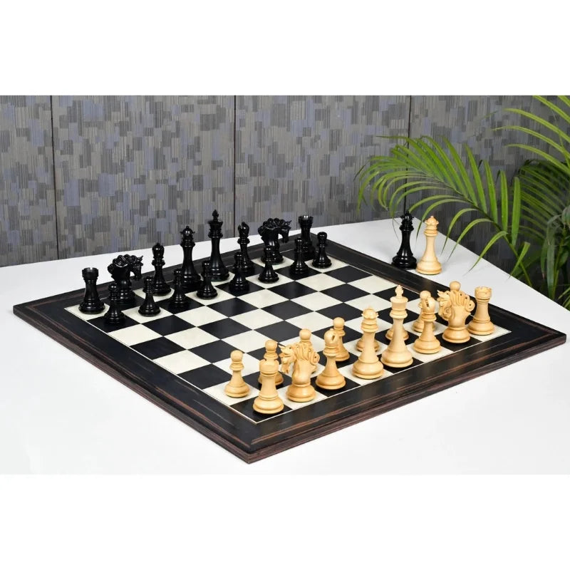 Chess Bazaar Pegasus Series Chess Pieces V2 (Ebony/Boxwood) With 60cm Black Dyed Poplar & White Erable Chess Board