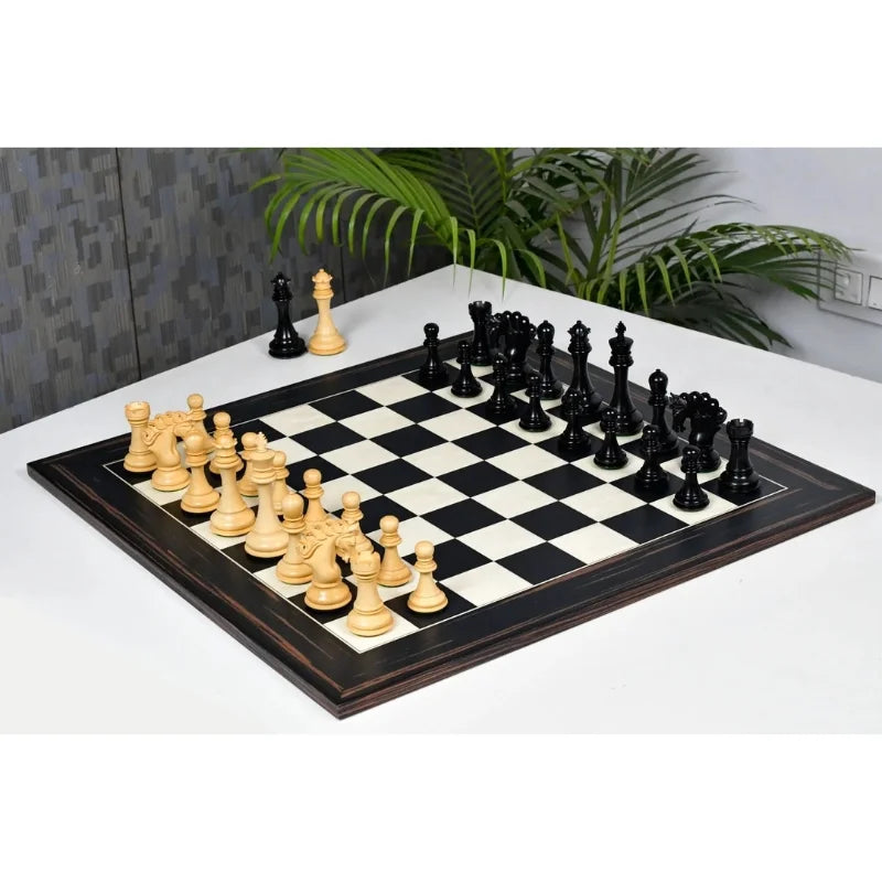 Chess Bazaar Pegasus Series Chess Pieces V2 (Ebony/Boxwood) With 60cm Black Dyed Poplar & White Erable Chess Board