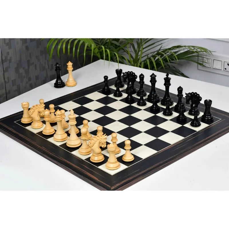 Chess Bazaar Pegasus Series Chess Pieces V2 (Ebony/Boxwood) With 60cm Black Dyed Poplar & White Erable Chess Board