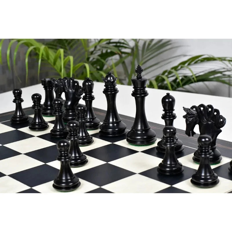 Chess Bazaar Pegasus Series Chess Pieces V2 (Ebony/Boxwood) With 60cm Black Dyed Poplar & White Erable Chess Board