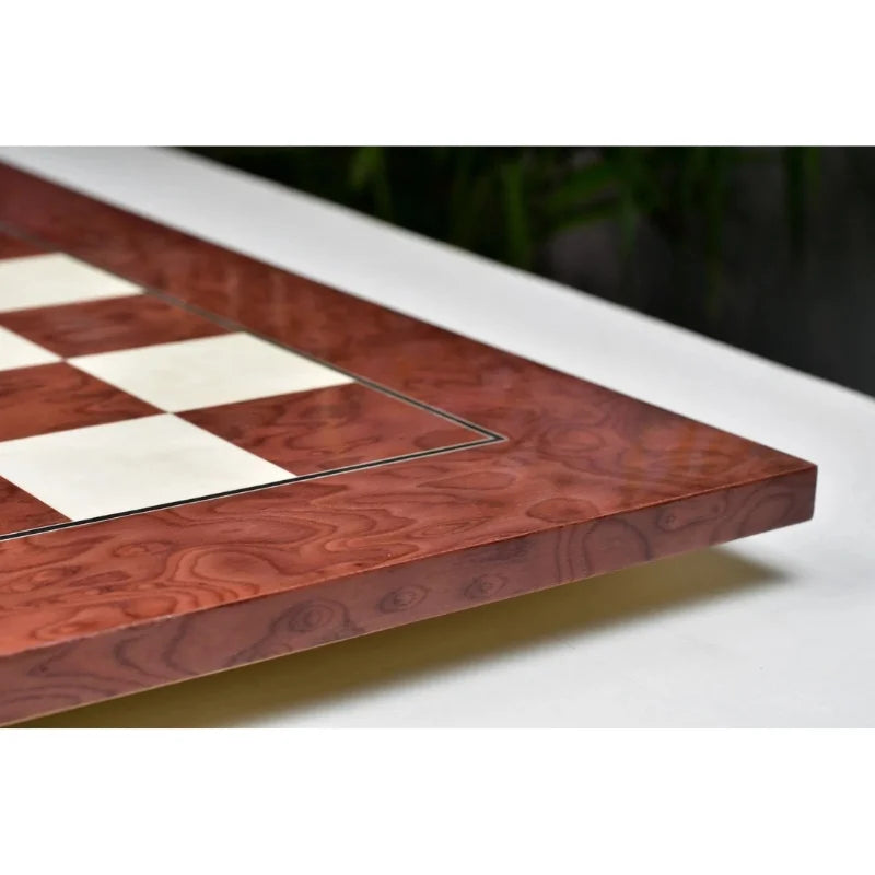 Chess Bazaar Red Ash Burl & Maple Deluxe 55cm Chess Board