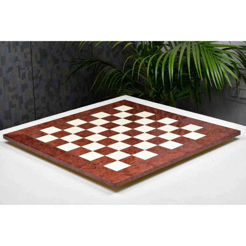 Chess Bazaar Red Ash Burl & Maple Deluxe 55cm Chess Board