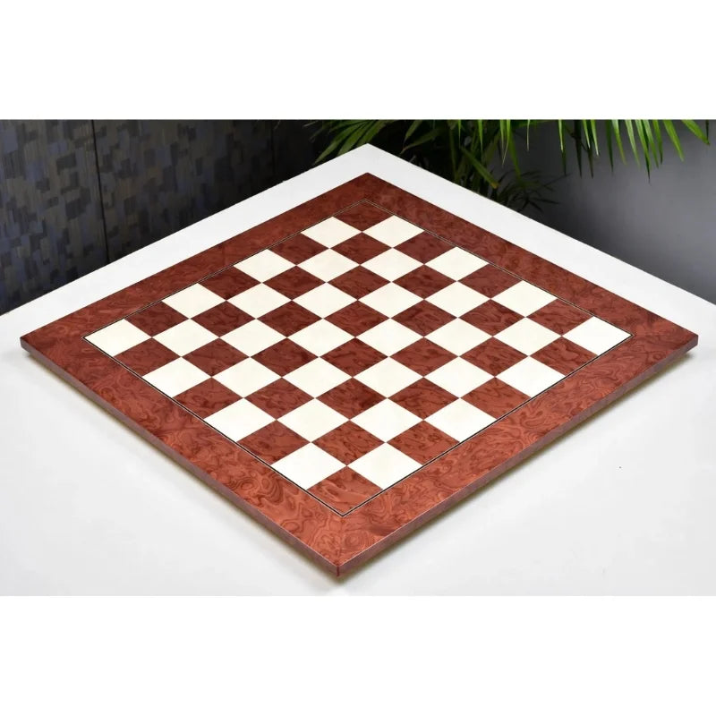Chess Bazaar Red Ash Burl & Maple Deluxe 55cm Chess Board