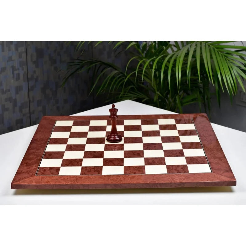 Chess Bazaar Red Ash Burl & Maple Deluxe 55cm Chess Board
