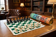 Tournament plastic chess pieces and roll-up board for club play in Australia