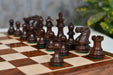 Green felted sheesham and boxwood Staunton chess pieces, 66mm Collector Series king