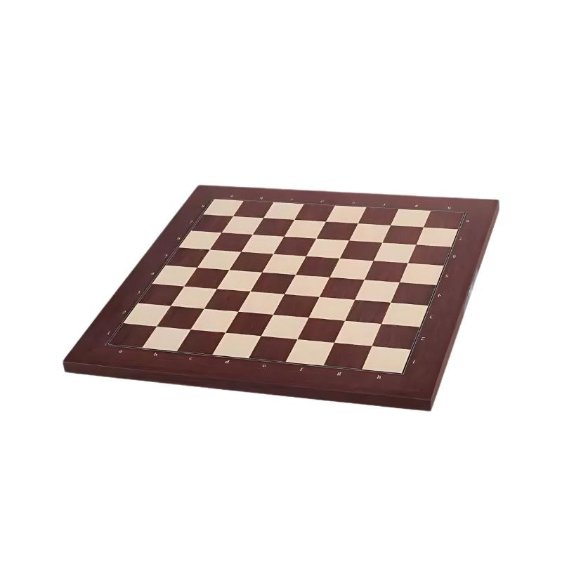 Checkered chessboard with brown and white squares on a white background