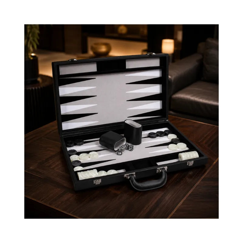 Dal Rossi Black 45cm Backgammon Set