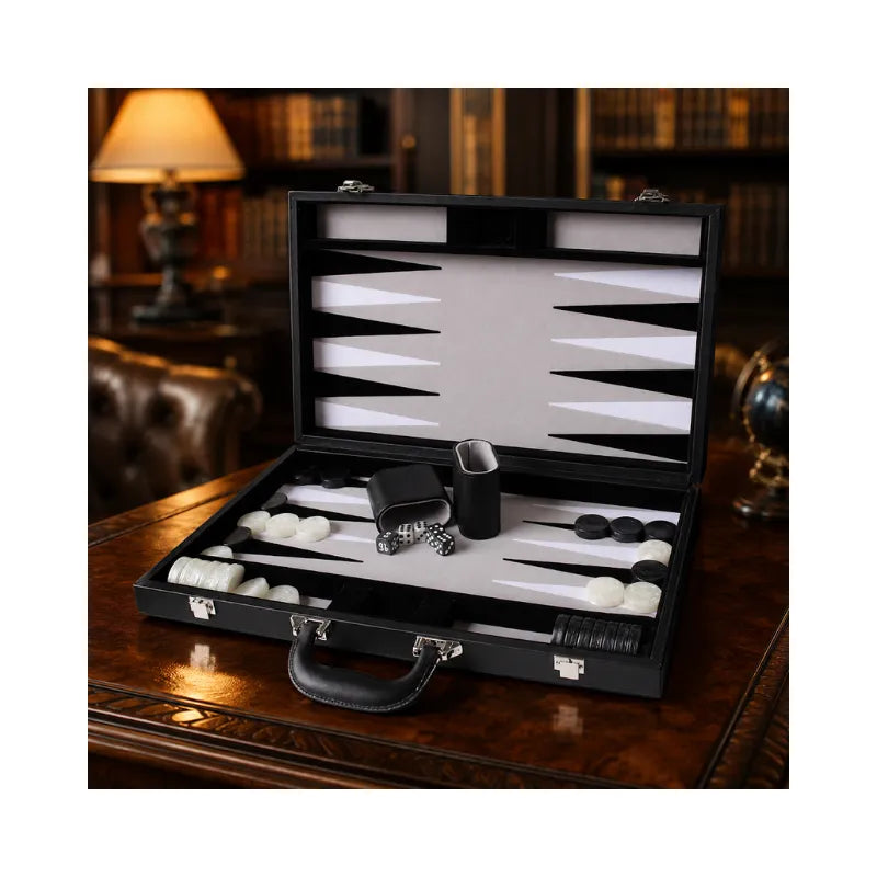 Dal Rossi Black 45cm Backgammon Set