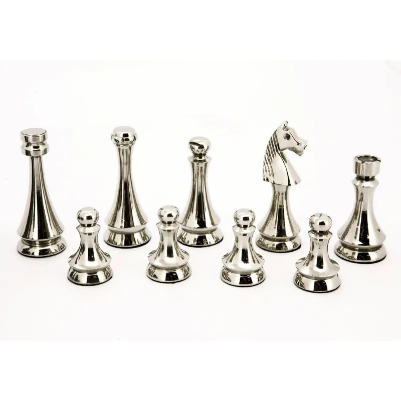 Dal Rossi Dark Titanium & Silver 50cm Chess Set