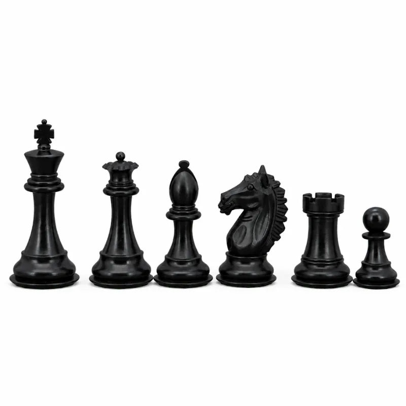 Dal Rossi Ebony & Boxwood 95mm Double Weighted Staunton Chess Pieces