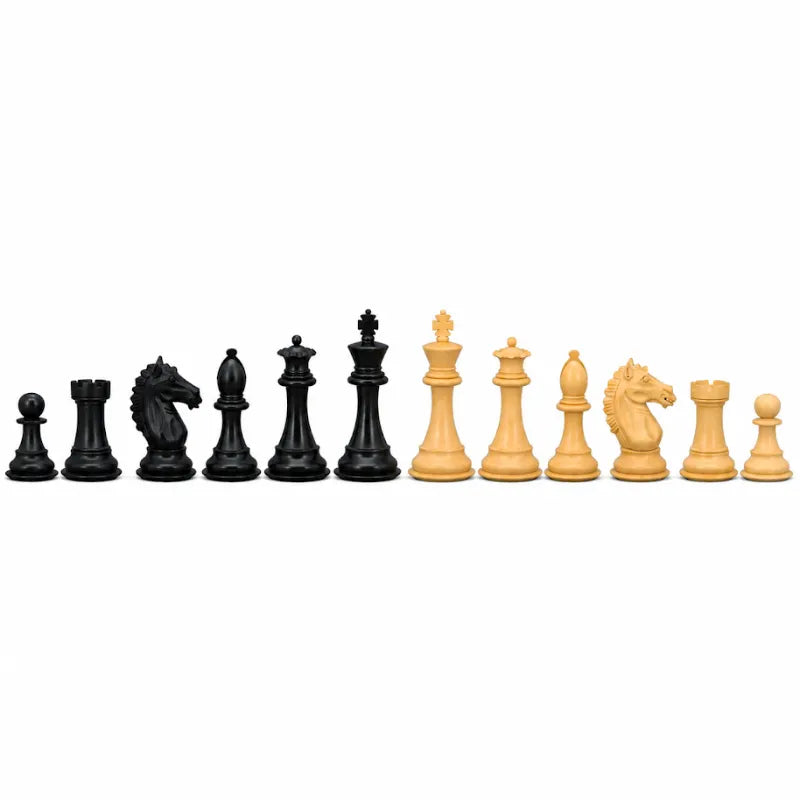 Dal Rossi Ebony & Boxwood 95mm Double Weighted Staunton Chess Pieces