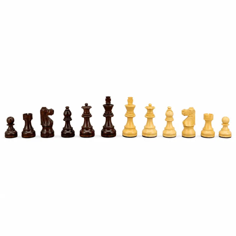 Dal Rossi French Lardy Boxwood & Rosewood Double Weighted Chess Pieces