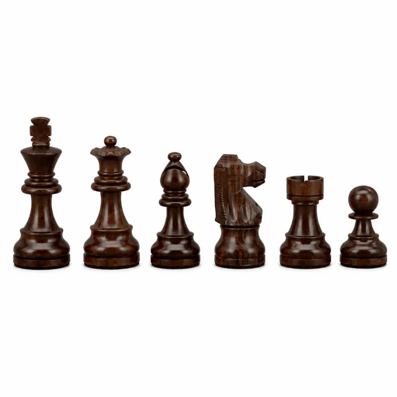 Dal Rossi French Lardy Boxwood & Rosewood Double Weighted Chess Pieces