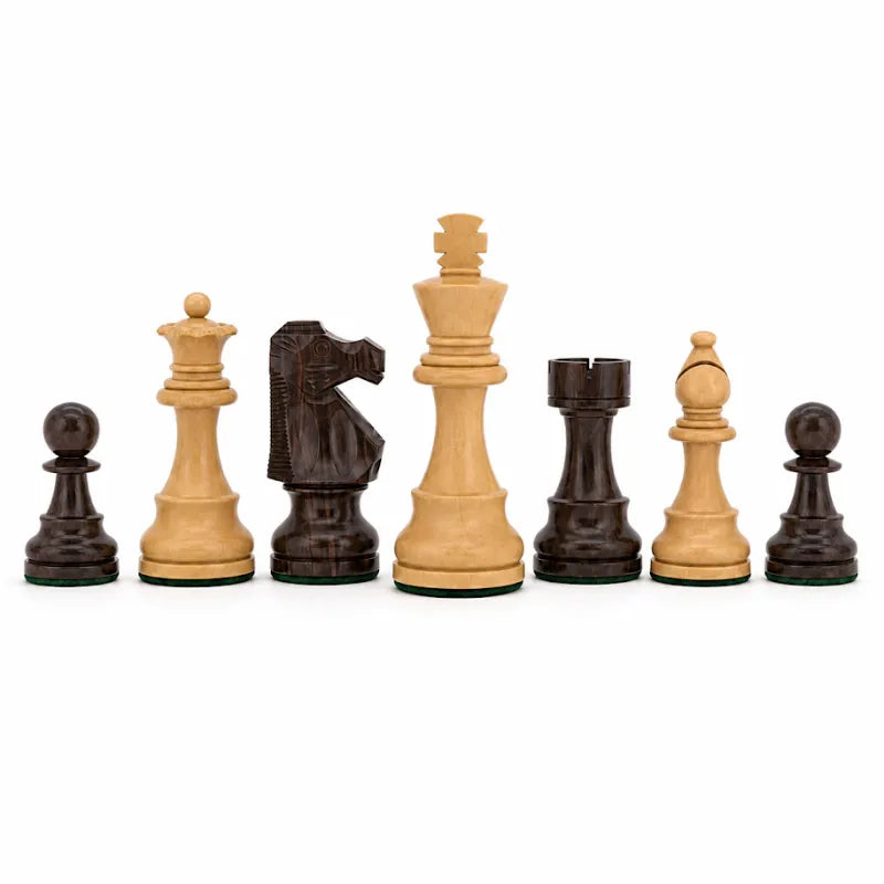 Dal Rossi French Lardy Boxwood & Sheesham Double Weighted Chess Pieces