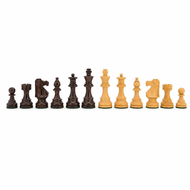 Dal Rossi French Lardy Boxwood & Sheesham Double Weighted Chess Pieces