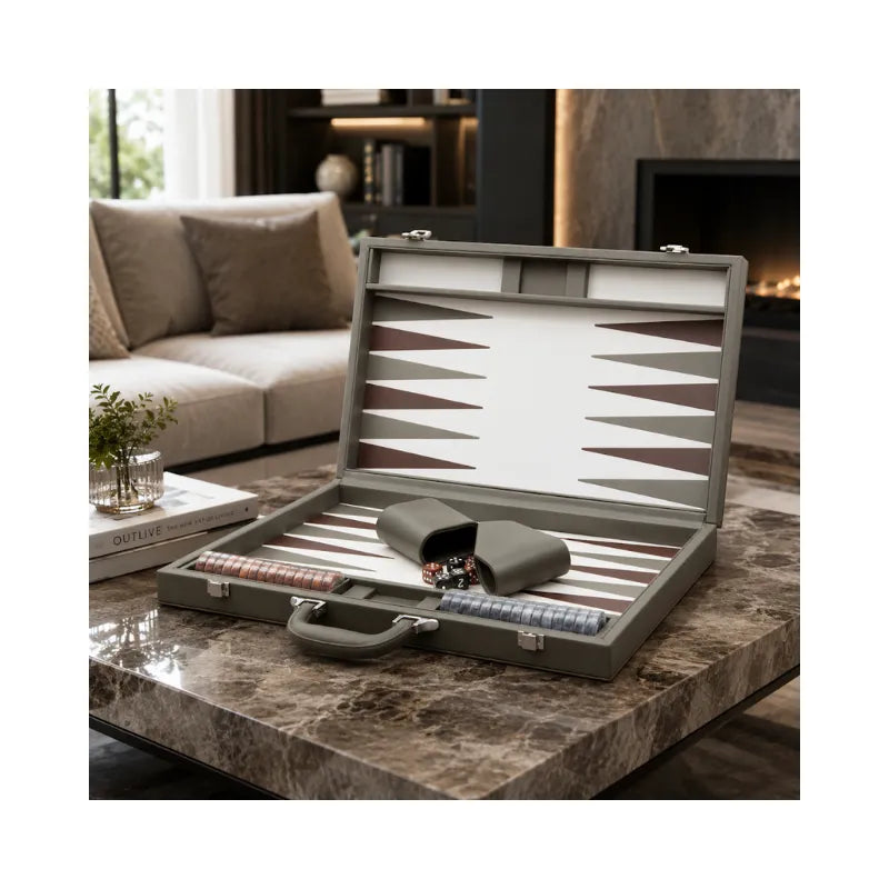 Dal Rossi Grey 45cm Backgammon Set