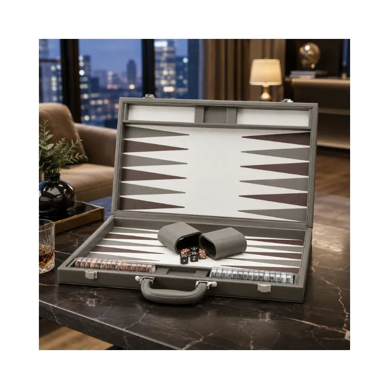 Dal Rossi Grey 45cm Backgammon Set