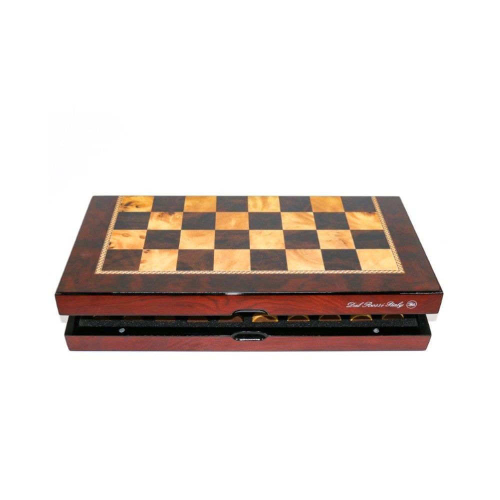 Dal Rossi Italy Mahogany Finish Folding Chess Set 16″ 2