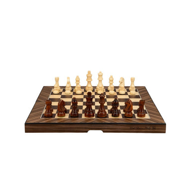 Dal Rossi Italy Palisander & Boxwood Finish Folding Chess Set 16″ 1