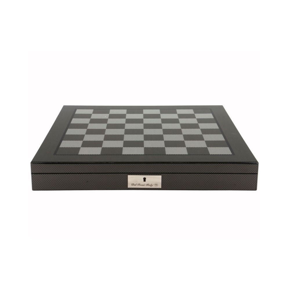 Dal Rossi Italy Renaissance Chess Set on Carbon Fibre Shiny Finish Chess Box 20” with Compartments 2