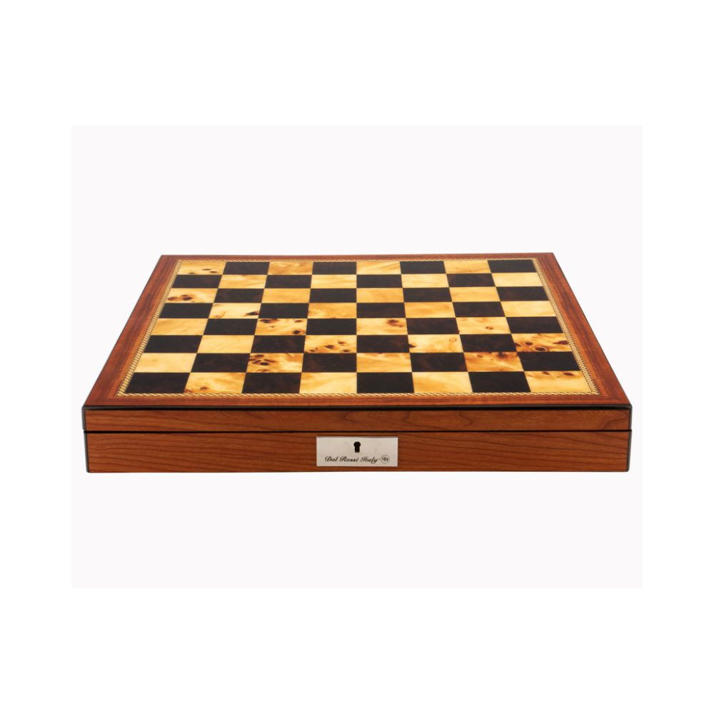 Dal Rossi Italy Renaissance Chess Set on Walnut Finish Chess Box 20” with Compartments 3