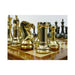 Dal Rossi Italy Very Heavy Brass Staunton Chessmen (110mm) 2