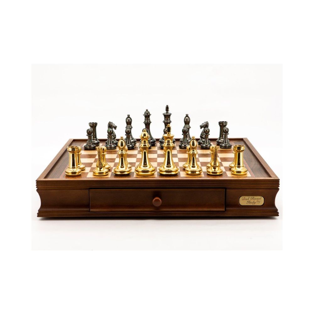 Dal Rossi Italy Very Heavy Brass Staunton Chessmen (110mm) 3