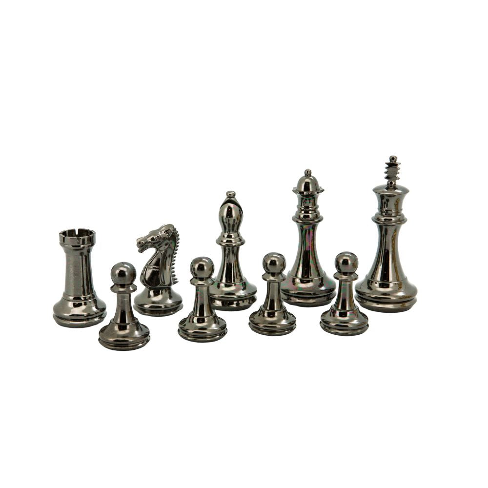 Dal Rossi Italy Very Heavy Brass Staunton Chessmen (110mm) 4
