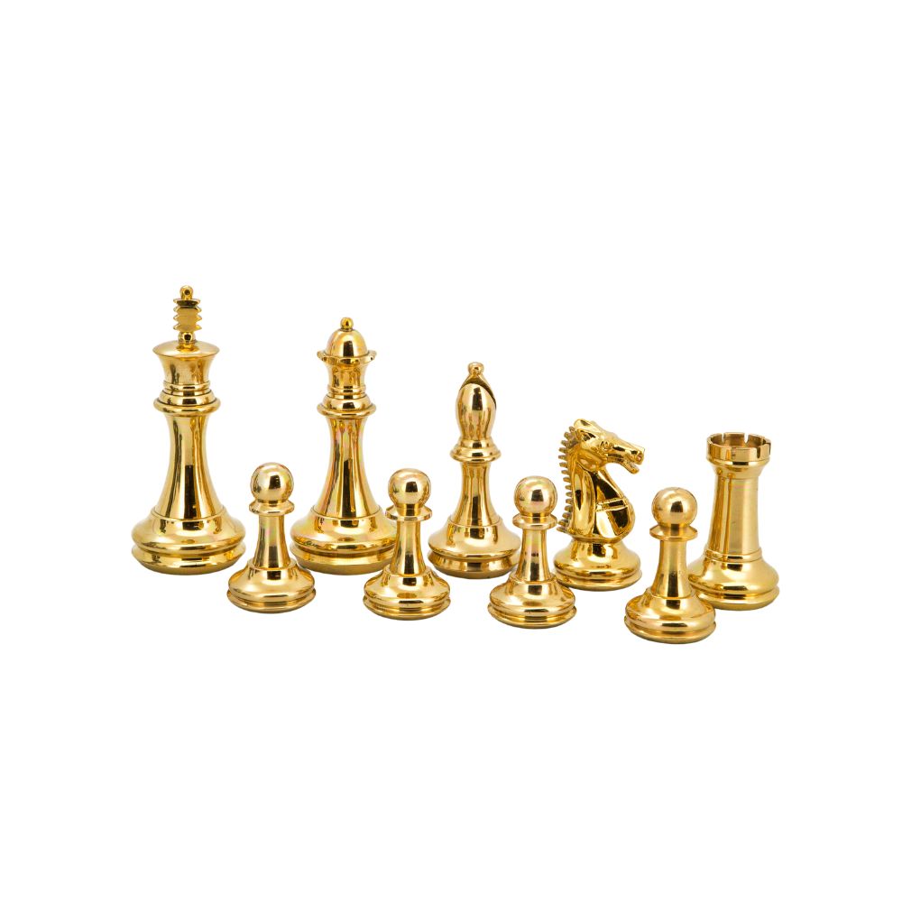 Dal Rossi Italy Very Heavy Brass Staunton Chessmen (110mm) 5