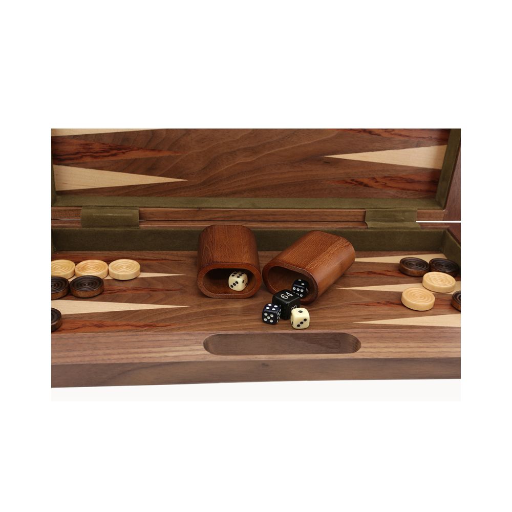 Dal Rossi Italy Walnut Chess/Checkers/Backgammon Folding Set 16″ 4