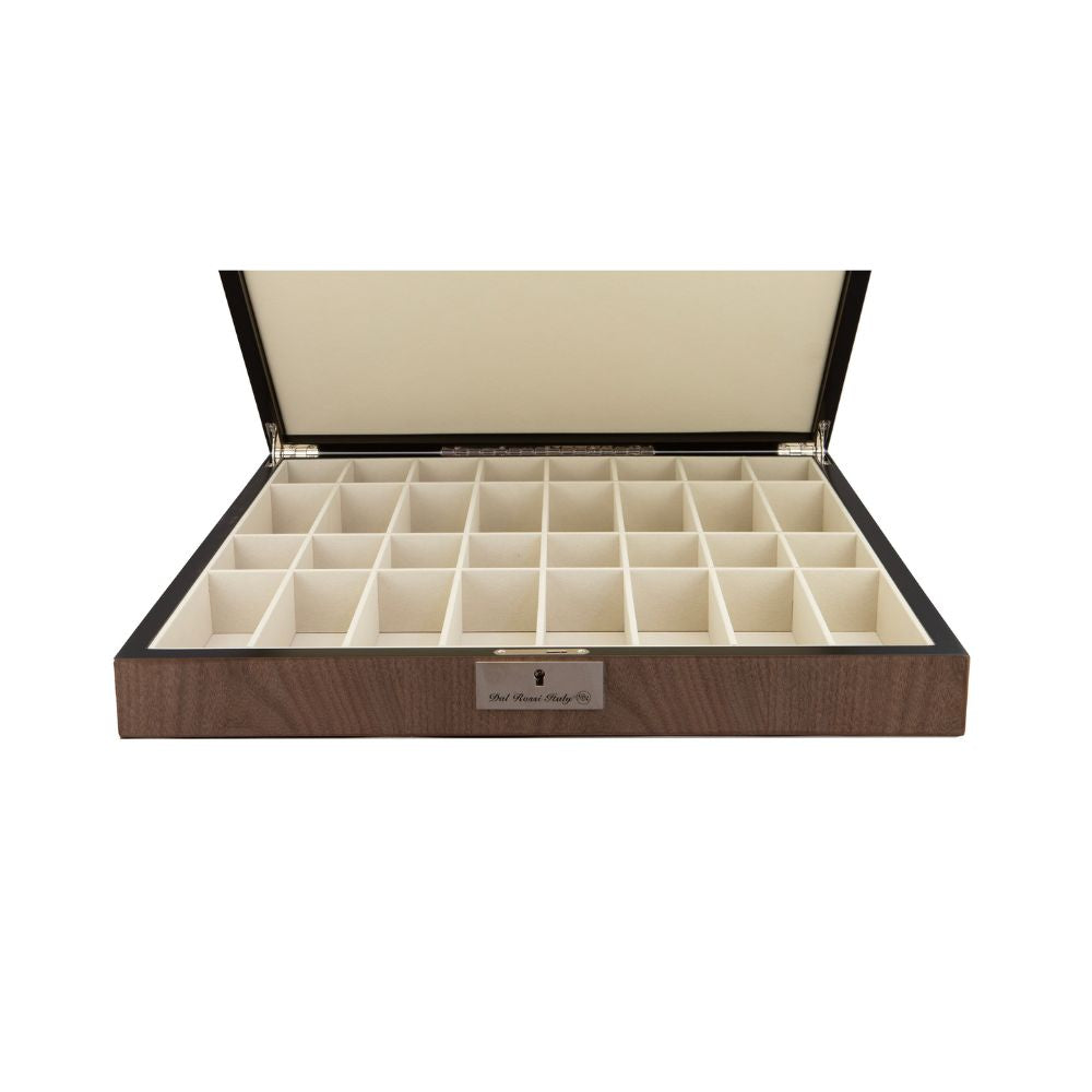 Dal Rossi Italy Walnut Inlaid Chess Box Walnut Inlaid 20” 2