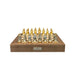 Dal Rossi Italy Medieval Warriors chessmen on a Walnut Inlaid Chess Box with Compartments 20" 1