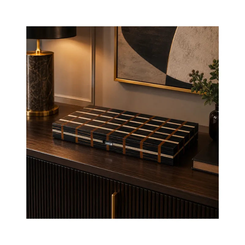 Dal Rossi Luxury Mosaic 45cm Backgammon Set