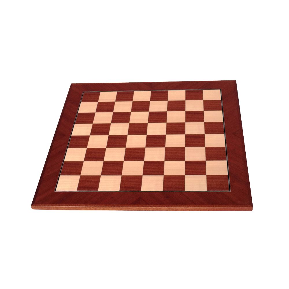 Dal Rossi Mahogany/Maple Chess Board 60cm Chess Board