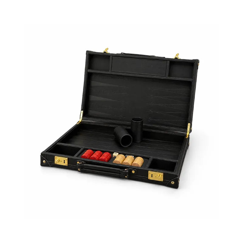 Dal Rossi Obsidian Black 45cm Backgammon Set