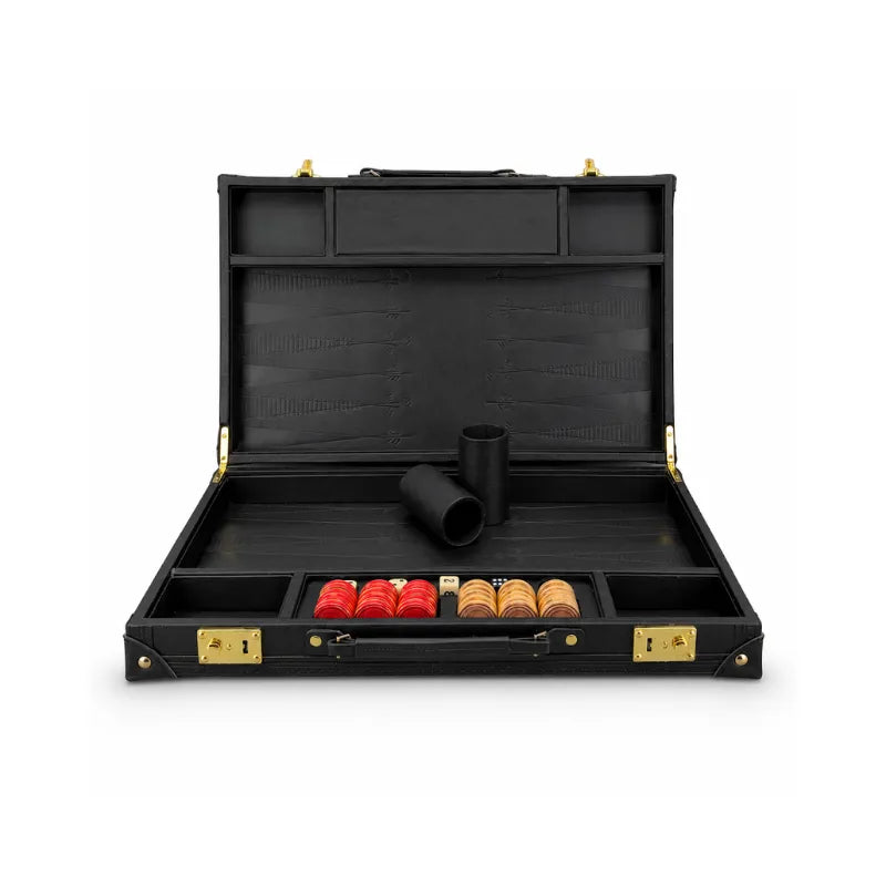 Dal Rossi Obsidian Black 45cm Backgammon Set