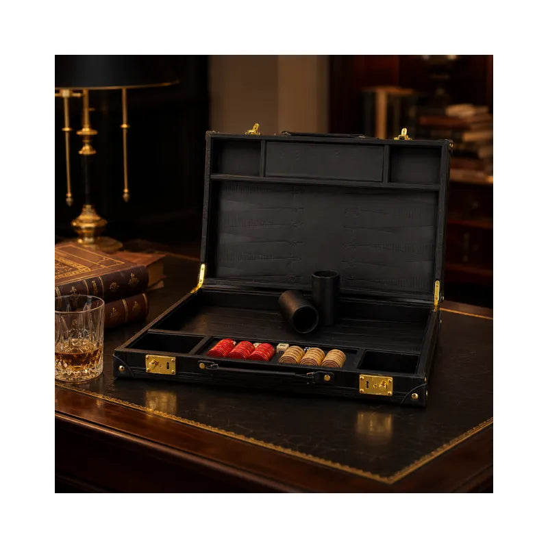 Dal Rossi Obsidian Black 45cm Backgammon Set