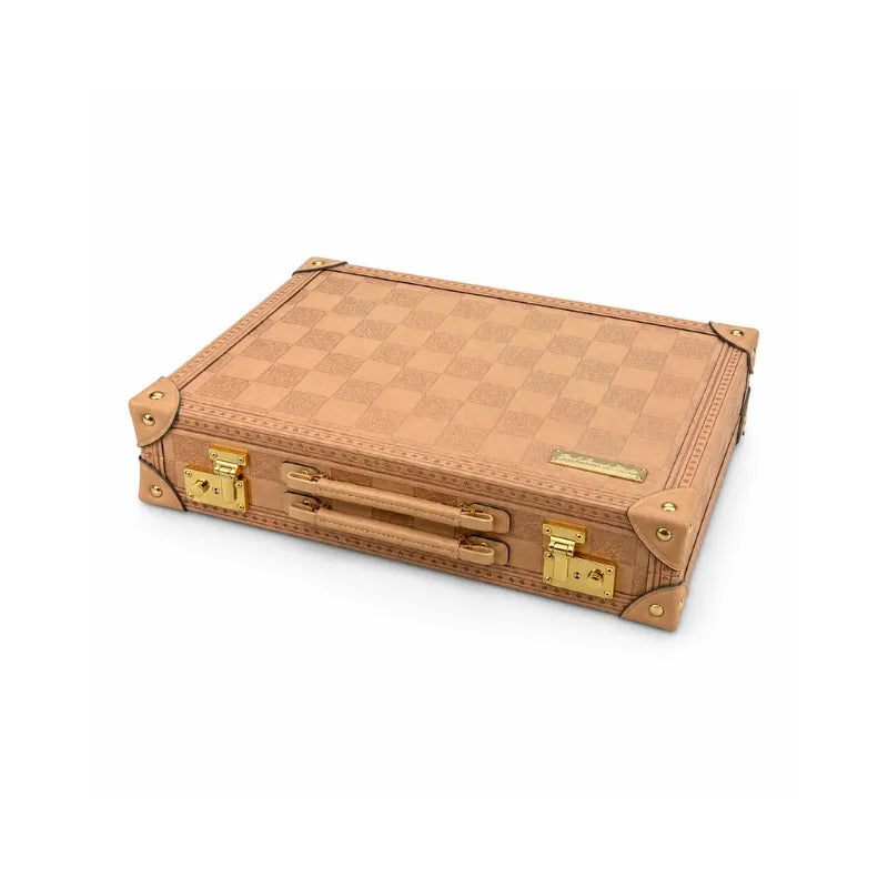 Dal Rossi Sandstone PU Leather 38cm Backgammon Set