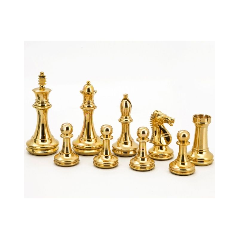 Dal Rossi Staunton Brass Chess Pieces On 50cm Carbon Fibre Chess Board With Compartments