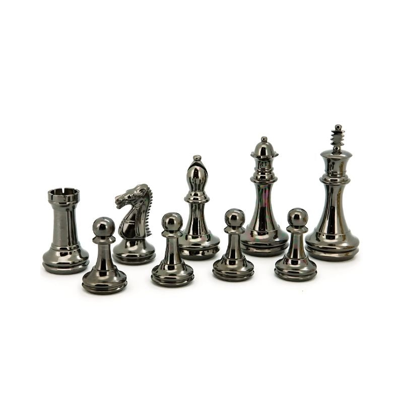 Dal Rossi Staunton Brass Chess Pieces On 50cm Walnut Finish Chess Board With Compartments