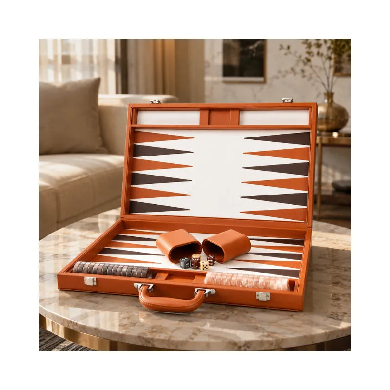 Dal Rossi Tan 45cm Backgammon Set