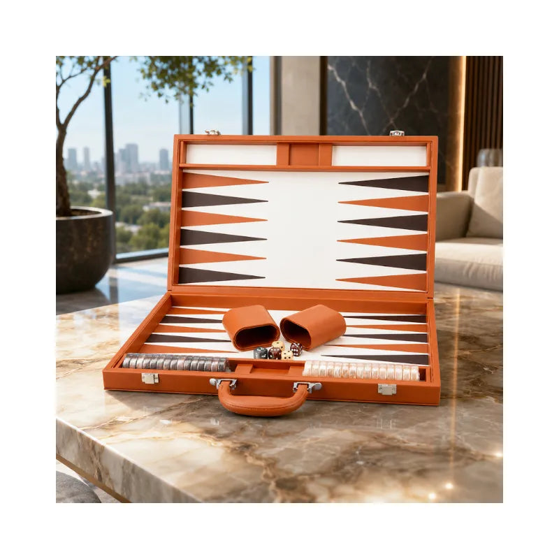 Dal Rossi Tan 45cm Backgammon Set