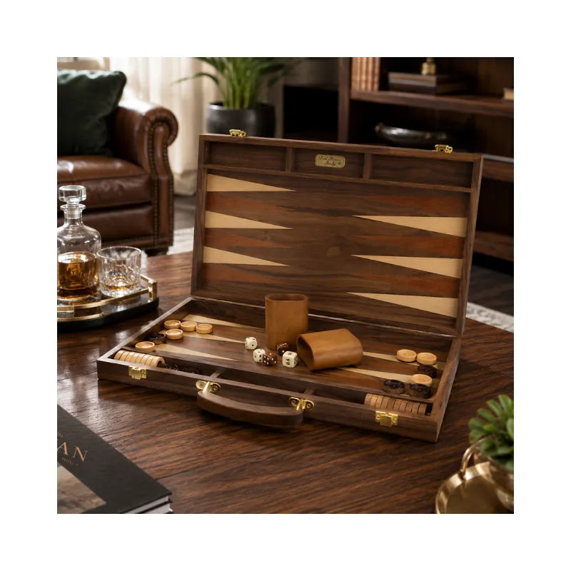 Dal Rossi Walnut 45cm Backgammon Set